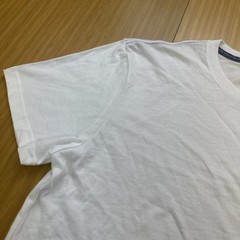 Lucky Brand Crewneck Ribbed Collar Side Slip Hem Short Sleeve White Tee Large