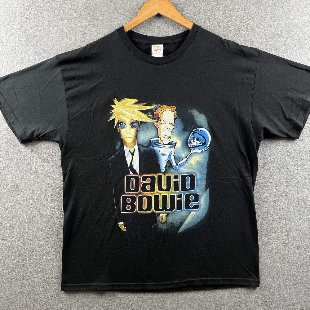 Vintage David Bowie Shirt Mens XL Black A Reality Tour 2000 RARE Double-Sided