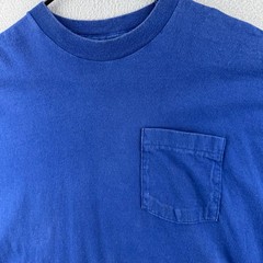 Vintage Blank T Shirt Mens 2XL 90s Blank Selvedge Pocket Tee BVD Made in USA