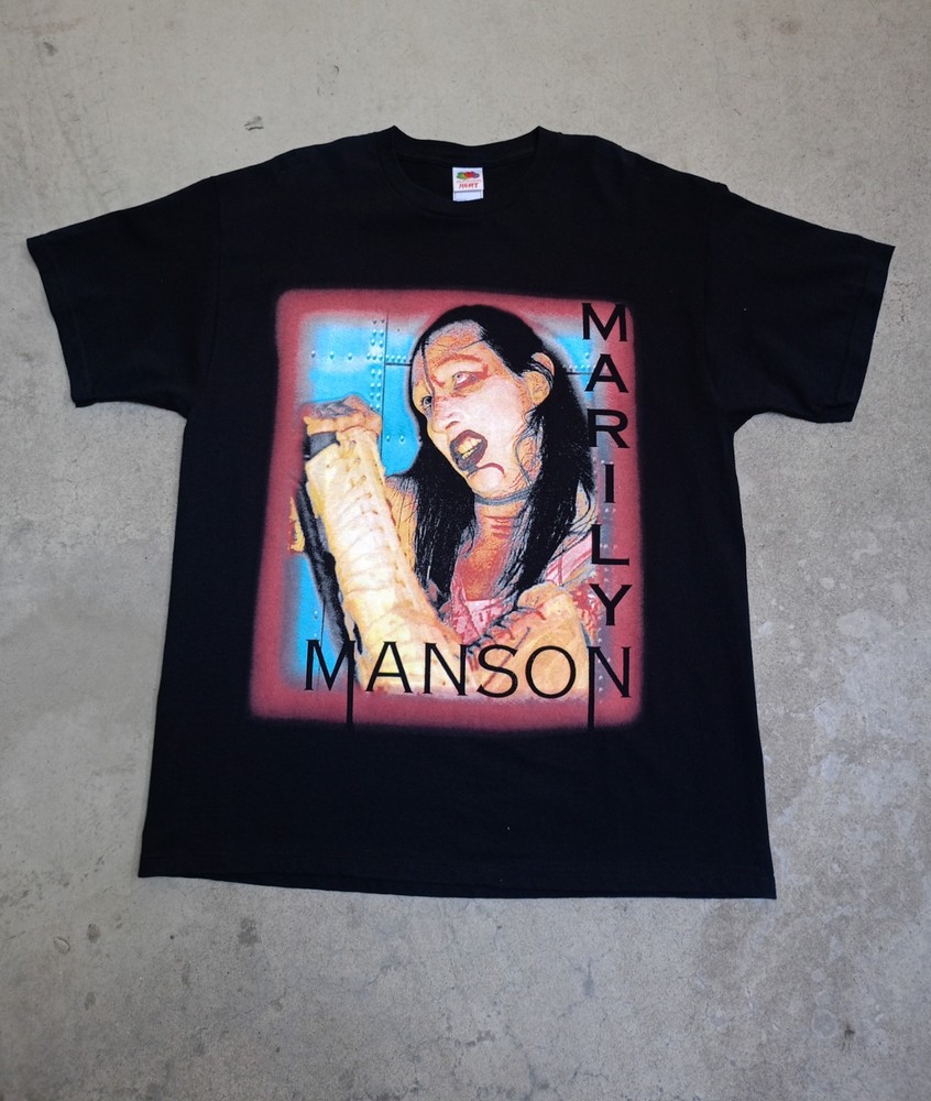 VINTAGE 2003 MARILYN MANSON T-SHIRT – THE GOLDEN AGE OF GROTESQUE-XL-MINT FOTL