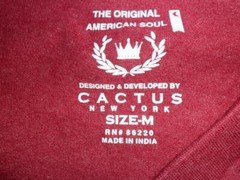 Mens V-Neck T-Shirt Medium Maroon Basic Tee Cactus Brand Soft Short Sleeve NWOT