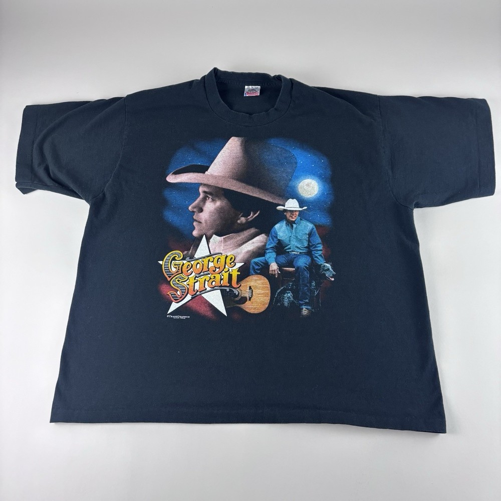 Vintage XL T Shirt George Strait Lead On Tour Single Stitch Graphic Print Tee