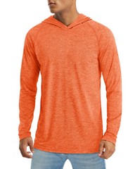 Men’s UPF 50+ Sun T-Shirts Hooded Long Sleeve UV Protection Workout Fishing Tops