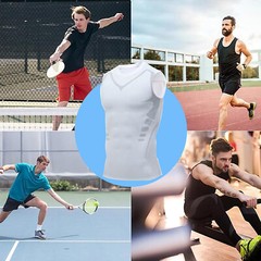 Mens Compression Sport Vest Tight Tank Base Layer Sleeveless T-Shirt Singlet Top