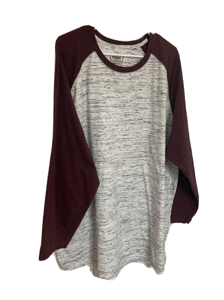 Foundry Supply Co Size 3X Wine Gray Long Sleeve Pullover Jersy T Shirt