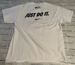 Nike Shirt Men Small White Solid Tennis Camp Tee Crew Neck Pullover Adult L G G