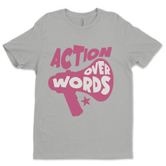 Custom T-Shirt, action over words Dtf Print On Next Level T-Shirt unisex cotton￼