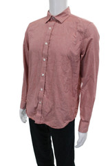 The Men’s Store at Bloomingdale’s Mens Red Cotton Button Up Shirt Size M
