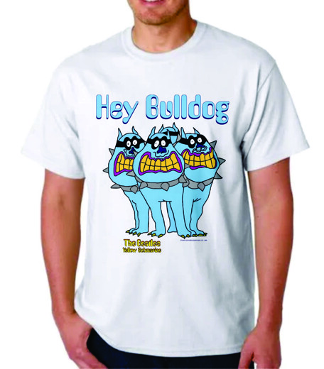 HEY BULLDOG BLUE MEANIES SHIRT BEATLES YELLOW SUBMARINE T-SHIRT TEE
