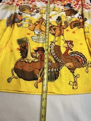 Atlanl Turkeys w/Beer Festive Thanksgiving Shirt XL Poly/Spandex Blend EUC