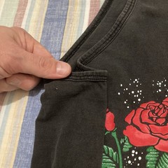 Vintage Newport Blue Red Roses Tank Top L Made In USA Single Stitch