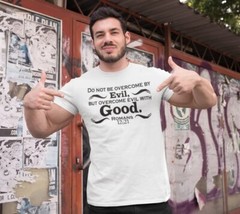 Romans 12:21 Mens Christian Tee Shirt Coton Short Sleeve Inspirational Bible