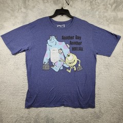 Disney Store Monsters Inc Shirt Mens XXL Blue Another Day Another Hollar