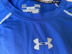 Under Armour Blue Compression Heat Gear Blue T Shirt Mens Top L Large