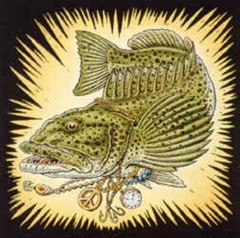 Ray Troll Bling Cod pun – Ling Cod New fishing adult t-shirt 2X, XL, L, S cotton