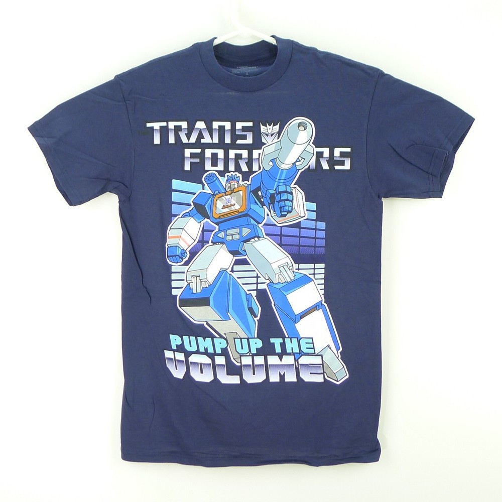 Transformers Soundwave Pump Up The Volume Blue Cotton T-Shirt Size S