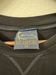 Karl Kani Jeans Black Logo Crew Neck Short Sleeve with back plate