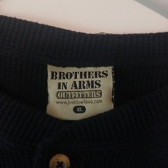 Brothers In Arms Outfitters US ARMY Eagle Black Waffle Fabric Pullover Size XL