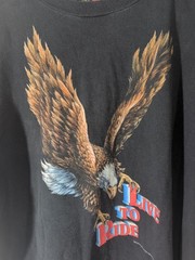 VTG 1993 3D Emblem Live To Ride Bird Tshirt Size 2XL