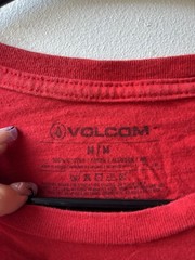 Volcom Men’s Long Sleeve Crew Neck T-Shirt Red Logo Knit Cotton Blend Size M