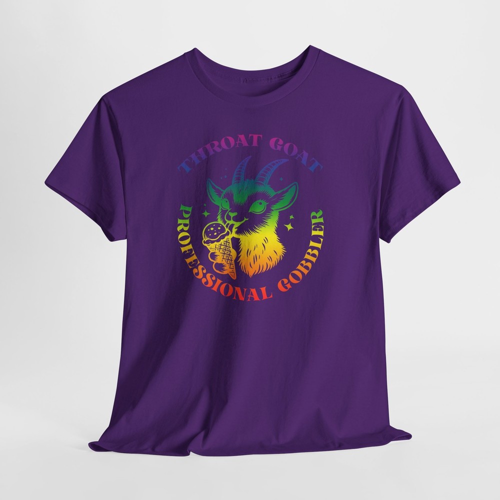Throat Goat Professional Gobbler T-Shirt, Funny LGBTQ+ Oral Sex Illustration
