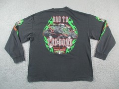 Grave Digger Shirt Mens 2XL Black Bad To the Bone Vintage Monster Truck
