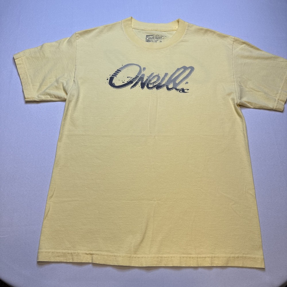 O’neill Shirt Size M Soft Yellow Surfing First Name in the Water Cotton #0085