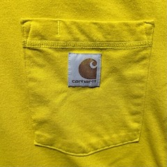 Carhartt Force Pocket Tee Mens Small Yellow Relaxed Fit Short Sleeve Shirt