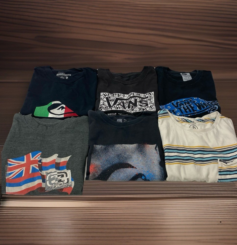 Lot Of 6 Vintage Y2K Vans Quicksilver Volcom Mens M Medium Short Sleeve T Shirt