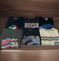 Lot Of 6 Vintage Y2K Vans Quicksilver Volcom Mens M Medium Short Sleeve T Shirt