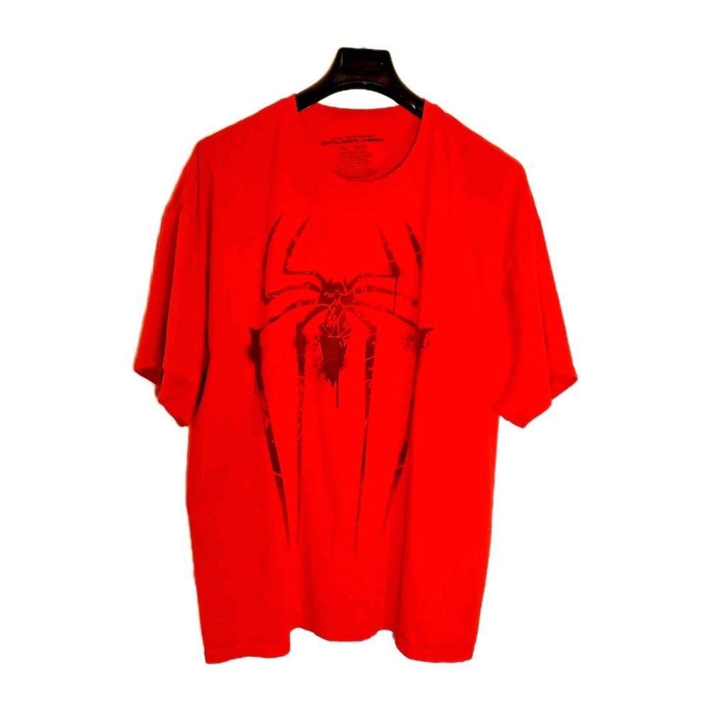2XL sz 50-52 The Amazing Spiderman Movie Crew Promo T-Shirt Red Black Mad Engine