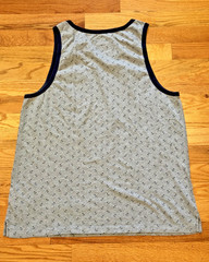 J.CREW 100% Cotton Men’s Gray Tank Top w Navy Blue Anchor Print – Size Large