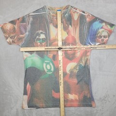 Justice League Shirt Men Large DC Comics Book All Over Print AOP Batman Superman