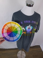 Disney Pick Your Poison Halloween Graphic T-Shirt Grey S Short Sleeve