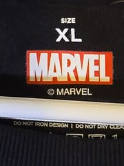 Marvel Men’s T shirt Size XL Black Logo Glossy Red New With Tags