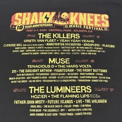 Shaky Knees 2023 Music Festival T-Shirt Atlanta Band Lineup Size Large *Read*