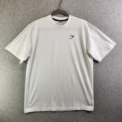 Gymshark Shirt Mens S White Essential Oversized Tee Muscle Gym Loose Fit