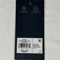 VRST Mens Essential Pocket Tee GW Pure White XL MAX241116GW NWT