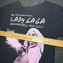 Lady Gaga Monster Ball Tour 2011 Concert T-Shirt Cropped Band Merch Y2K