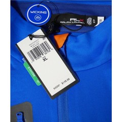 New RLX Polo Ralph Lauren Golf Shirt 1/4 Zip Men Blue Size XL X-Large $148