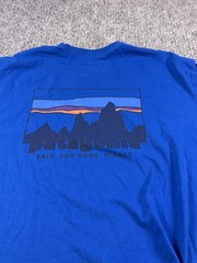 Patagonia Shirt Mens XL Blue Save Our Home Planet Graphic Tee Organic Cotton