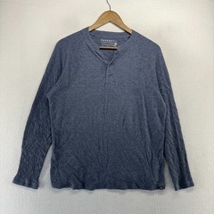 Faherty Cloud Cotton Shirt Men’s Large Blue Henley Solid blank Lightweight Soft