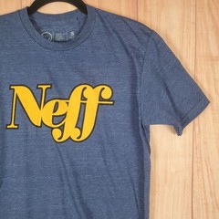Neff T Shirt Mens Small Blue Cotton Spellout Logo Graphic Outdoor Everyday Wear