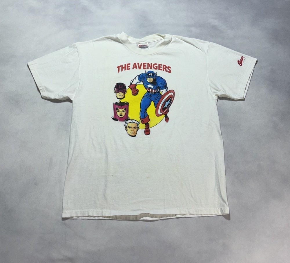 Vintage Captain America Marvel Comic Promo T Shirt Mens L Graphitti 1999 RARE
