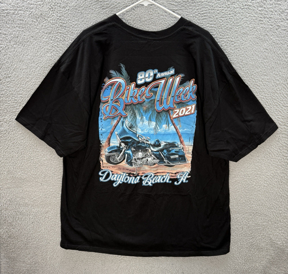 Suna Shirt Adult 3XL XXXL Black Motorcycle Biker Daytona Beach Bike Rally Mens