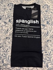 Men’s Black T Shirt With Spanglish Meaning Design Size Medium Soft Material