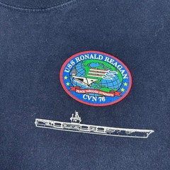 Vtg USS Ronald Reagan – Mens Blue T-Shirt Size Small CVN-76 Planes