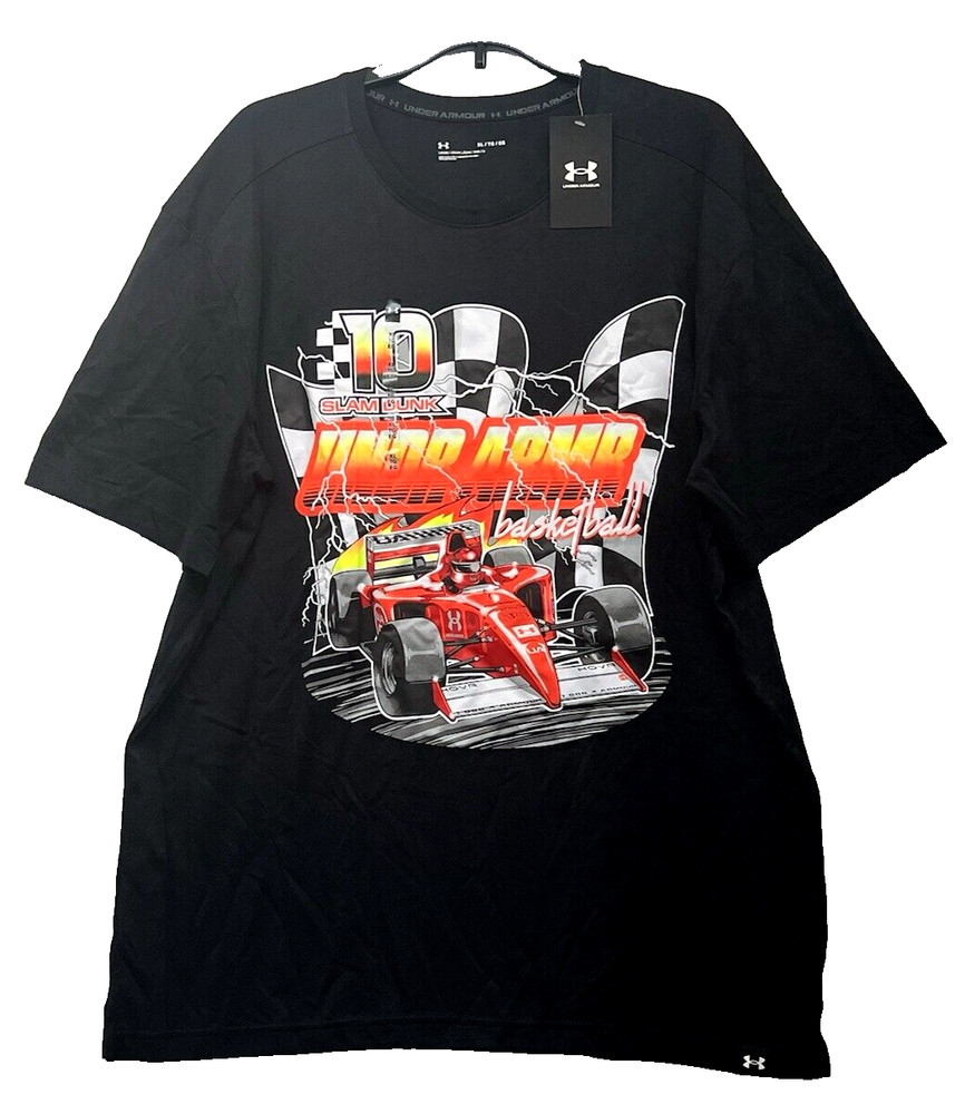 UNDER ARMOUR HOOPS FINISH LINE RACING BASKETBALL SHIRT SIZE XL Black