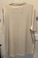 Perry Ellis Gray Solid V-Neck Short Sleeve Knit T-Shirt, Ribbed Accents, L