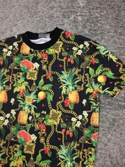 Asos Shirt Mens Size XS Extra Small Black Green Fruit Gold